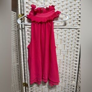 Ruffled Pink Sleeveless Top